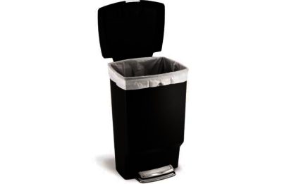 simplehuman 45L Rectangular Plastic Pedal Bin - Black.